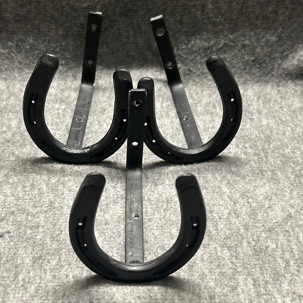 3 PONY Horseshoe Metal Wall Hook Decor Hanger Rustic Horse Farmhouse‎ Equestrian